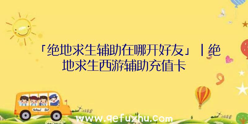 「绝地求生辅助在哪开好友」|绝地求生西游辅助充值卡